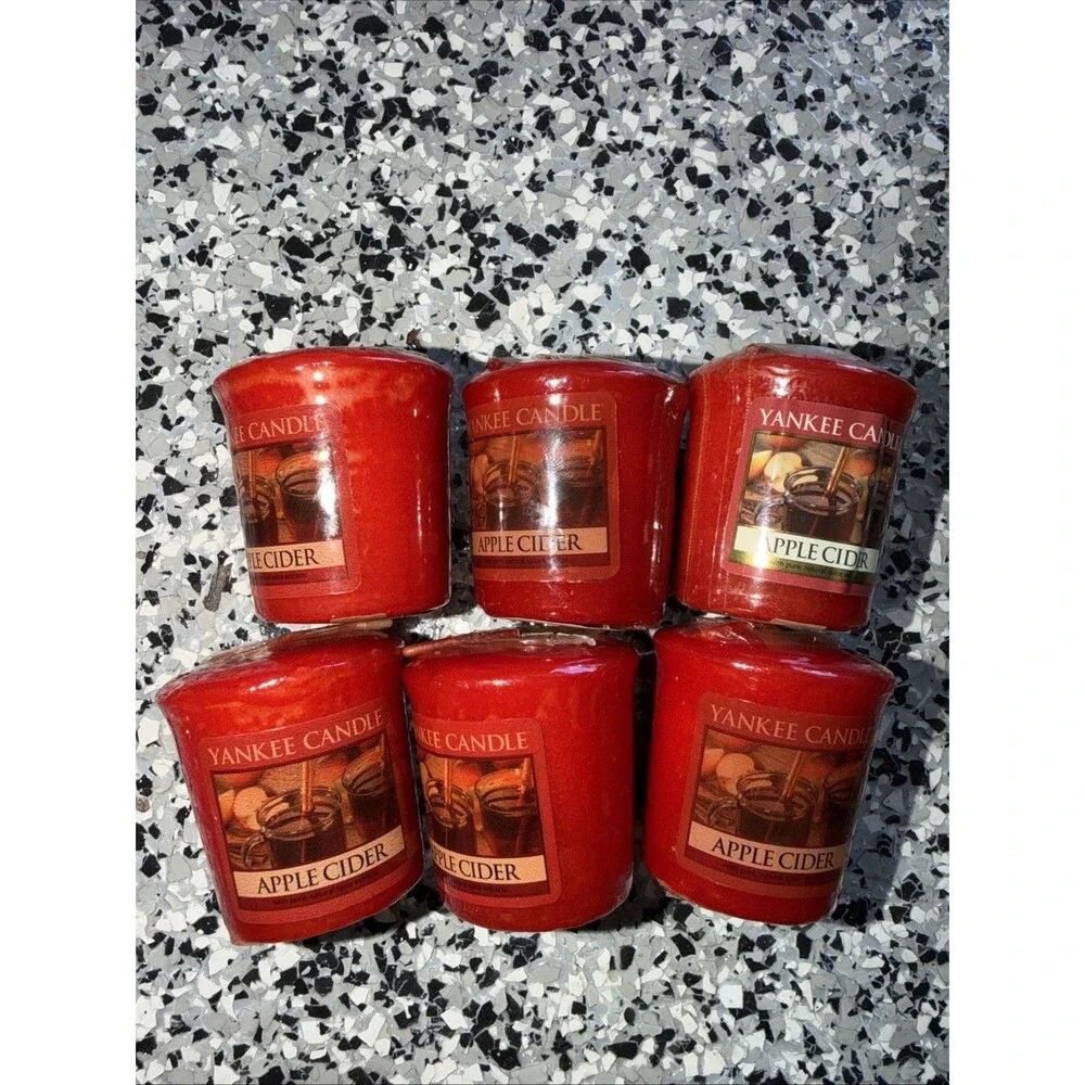 Yankee Candle Apple Cider Votive Sampler Candles 1.75oz Lot Of 6 Wrapped New